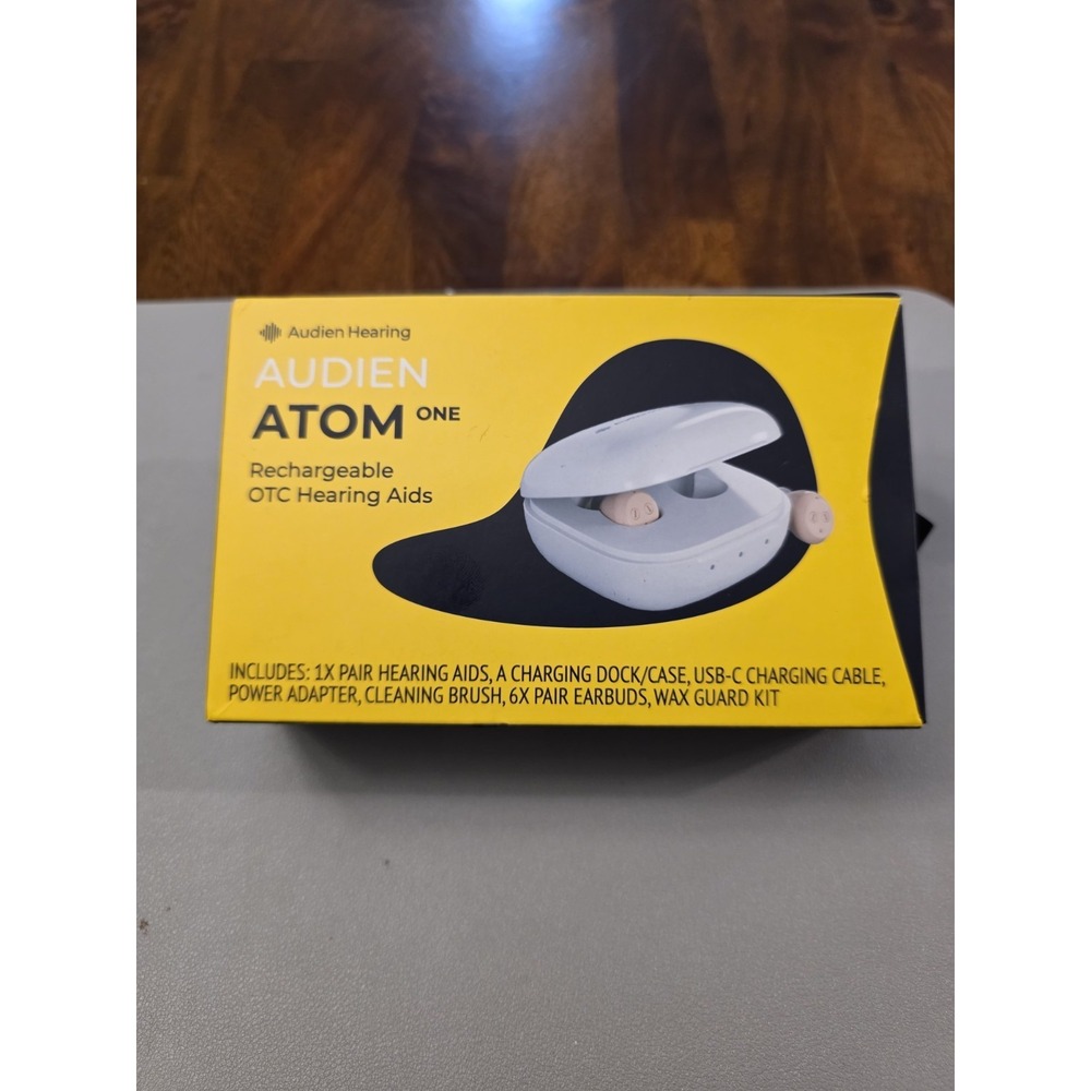 Audien Hearing ATOM One 1  Rechargeable OTC Hearing Aids  Used Properly Cleaned